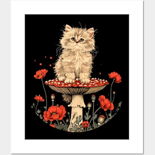 Cottagecore Aesthetic Cat Imagery Posters and Art